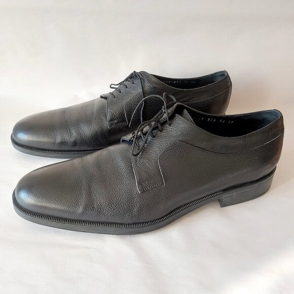 Salvatore Ferragamo Men Oxford Shoes Size 13 Black Leather Comfy Lace-up Loafers main image 5
